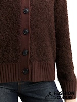 Afbeelding in Gallery-weergave laden, TOM TAILOR KNIT BOUCLE CARDIGAN dark pecan brown
