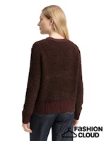 Afbeelding in Gallery-weergave laden, TOM TAILOR KNIT BOUCLE CARDIGAN dark pecan brown
