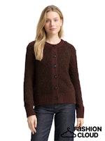 Afbeelding in Gallery-weergave laden, TOM TAILOR KNIT BOUCLE CARDIGAN dark pecan brown
