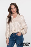 Afbeelding in Gallery-weergave laden, GEISHA BLOUSE SHINY VELVET LOOK silver
