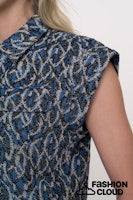 Load image into Gallery viewer, GEISHA GILET off white/blue

