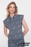 Load image into Gallery viewer, GEISHA GILET off white/blue
