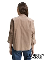 Load image into Gallery viewer, TOM TAILOR BLOUSE WITH SOFT CORDUROY FABRIC soft taupe grey
