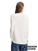 Afbeelding in Gallery-weergave laden, TOM TAILOR T-SHIRT FABRIC MIX HENLEY whisper white
