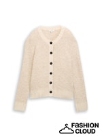 TOM TAILOR KNIT BOUCLE CARDIGAN sand stone beige melange