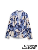Afbeelding in Gallery-weergave laden, TOM TAILOR BLOUSE PRINTED V-NECK blue blurry argyle
