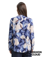 Afbeelding in Gallery-weergave laden, TOM TAILOR BLOUSE PRINTED V-NECK blue blurry argyle
