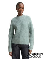 Load image into Gallery viewer, TOM TAILOR DENIM KNIT HAIRY MOCK-NECK PULLOVER silver cloud blue melange
