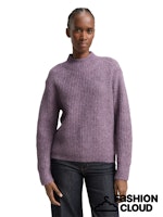Load image into Gallery viewer, TOM TAILOR DENIM KNIT HAIRY MOCK-NECK PULLOVER dark lavender melange
