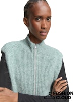 Load image into Gallery viewer, TOM TAILOR DENIM KNIT HAIRY ZIP VEST silver cloud blue
