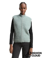 Load image into Gallery viewer, TOM TAILOR DENIM KNIT HAIRY ZIP VEST silver cloud blue
