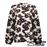 Afbeelding in Gallery-weergave laden, GEISHA BLOUSE FLOWERS wool white/black
