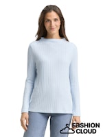 Load image into Gallery viewer, TOM TAILOR T-SHIRT COSY WIDE RIB MOCK NECK light fjord blue melange
