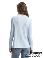 Load image into Gallery viewer, TOM TAILOR T-SHIRT COSY WIDE RIB MOCK NECK light fjord blue melange
