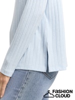 Load image into Gallery viewer, TOM TAILOR T-SHIRT COSY WIDE RIB MOCK NECK light fjord blue melange
