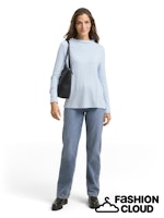 Load image into Gallery viewer, TOM TAILOR T-SHIRT COSY WIDE RIB MOCK NECK light fjord blue melange
