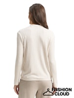 Load image into Gallery viewer, TOM TAILOR T-SHIRT V-NECK COSY RIB sand stone beige melange
