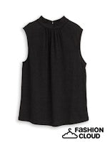 TOM TAILOR T-SHIRT TOP FESTIVE HIGH NECK deep black