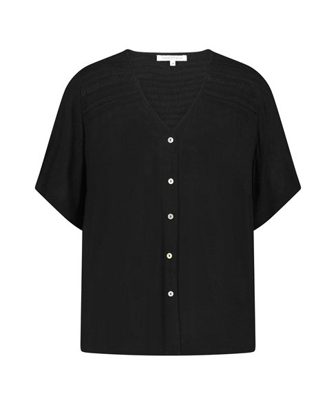 TRAMONTANA V-NECK BLOUSE black