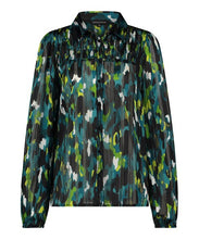 Afbeelding in Gallery-weergave laden, TRAMONTANA BLOUSE AUTUMN BRUSHES print petrols
