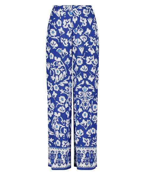 TRAMONTANA TROUSERS SUMMER IKAT print blues