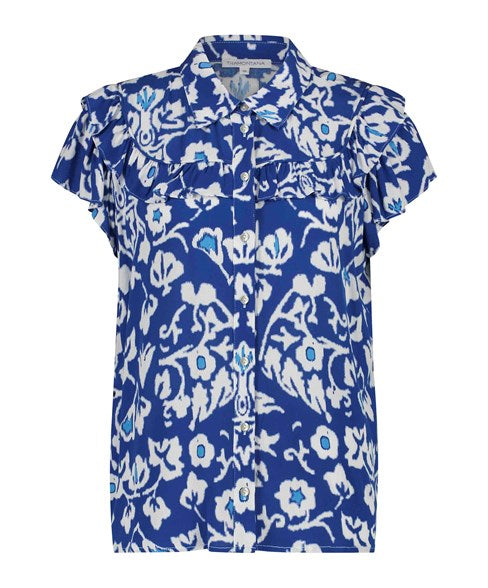 TRAMONTANA BLOUSE SUMMER IKAT print blues