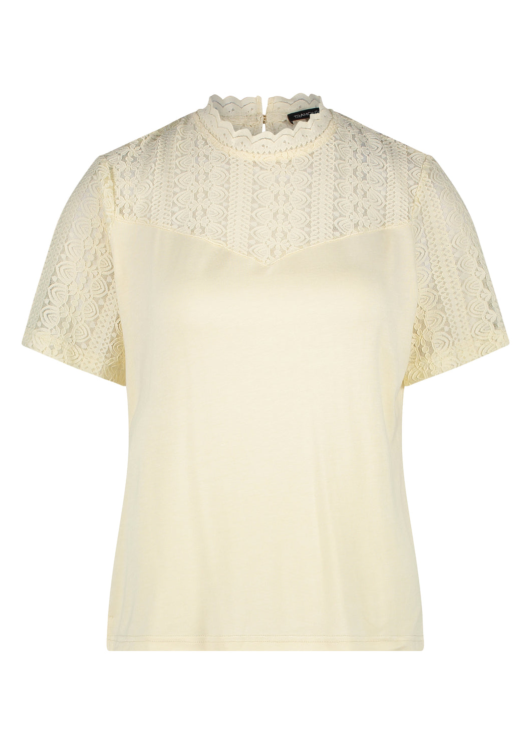 TRAMONTANA TOP S/S LACE DETAILS cream