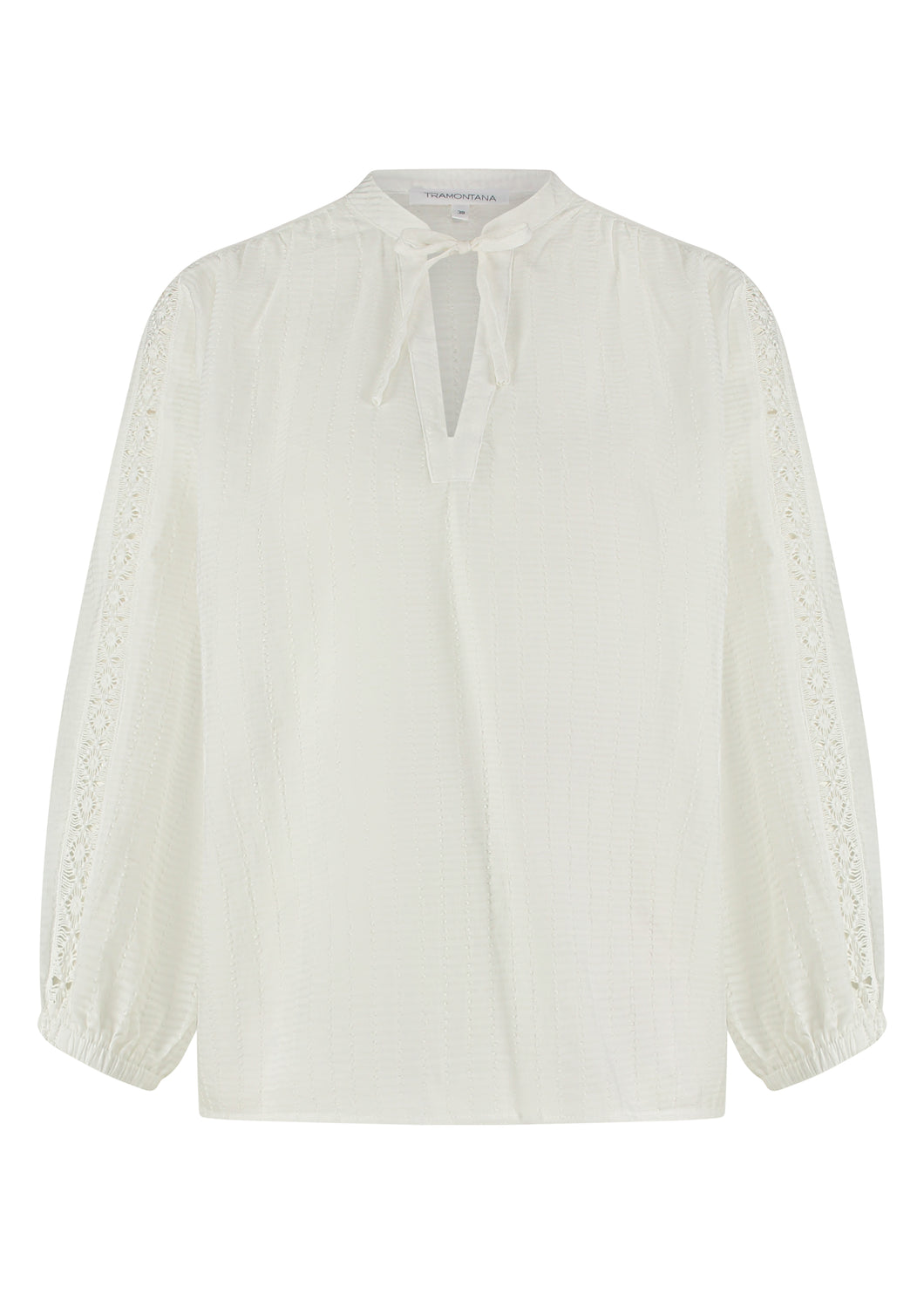 TRAMONTANA TOP LACE UP off white