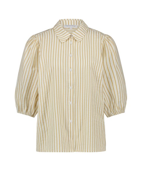 TRAMONTANA STRIPES PUFF SLEEVED BLOUSE sand