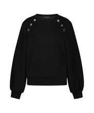 Afbeelding in Gallery-weergave laden, TRAMONTANA SWEATER SAILOR BUTTONS black
