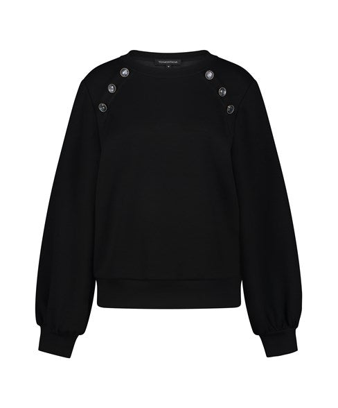 TRAMONTANA SWEATER SAILOR BUTTONS black