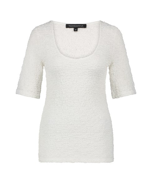 TRAMONTANA TOP STRUCTURE SCOOP NECK off white