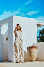 Afbeelding in Gallery-weergave laden, FREEQUENT BROEK LAVEGA PIN STRIPE CHINO sand melange w. off white
