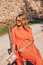Load image into Gallery viewer, FREEQUENT SHIRT DRESS LAVA hot coral
