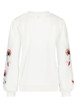 Load image into Gallery viewer, TRAMONTANA SWEATER PUFF SHOULDER FLOWER off white
