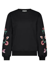 Load image into Gallery viewer, TRAMONTANA SWEATER PUFF SHOULDER FLOWER black
