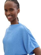 Load image into Gallery viewer, TOM TAILOR DENIM CRINKLE BATWING T-SHIRT sicilian blue
