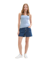 Load image into Gallery viewer, TOM TAILOR DENIM DYED RIB TOP dusty cornflower
