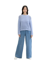 Load image into Gallery viewer, TOM TAILOR DENIM OPEN STRUCTURE PULLOVER dusty cornflower
