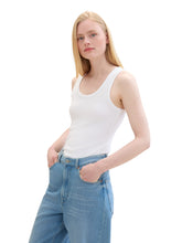 Load image into Gallery viewer, TOM TAILOR DENIM DYED RIB TOP white
