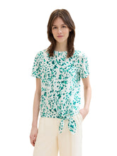 Afbeelding in Gallery-weergave laden, TOM TAILOR DENIM PRINTED KNOT T-SHIRT abstract white dot print
