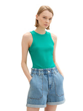 Afbeelding in Gallery-weergave laden, TOM TAILORD DENIM COATED RIB TOP bright green
