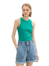Afbeelding in Gallery-weergave laden, TOM TAILORD DENIM COATED RIB TOP bright green
