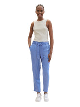 Load image into Gallery viewer, TOM TAILOR DENIM INDIGO PAPAERBAG PANTS bright mid blue chambray
