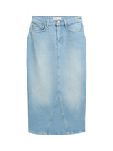 Afbeelding in Gallery-weergave laden, TOM TAILOR DENIM MIDI DENIM SKIRT used mid stone blue
