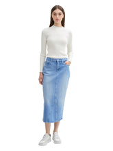 Afbeelding in Gallery-weergave laden, TOM TAILOR DENIM MIDI DENIM SKIRT used mid stone blue
