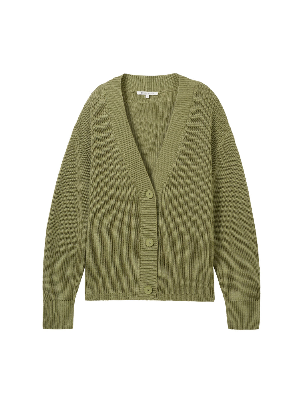 TOM TAILOR DENIM V-NECK CARDIGAN greyish green