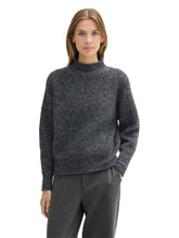 Load image into Gallery viewer, TOM TAILOR DENIM HAIRY MOCK NECK PULLOVER shale grey melange
