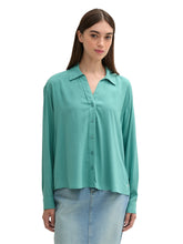 Afbeelding in Gallery-weergave laden, TOM TAILOR DENIM OPEN COLLAR BLOUSE dark pacific teal
