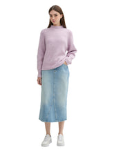 Load image into Gallery viewer, TOM TAILOR DENIM HAIRY MOCK NECK PULLOVER light lilac melange
